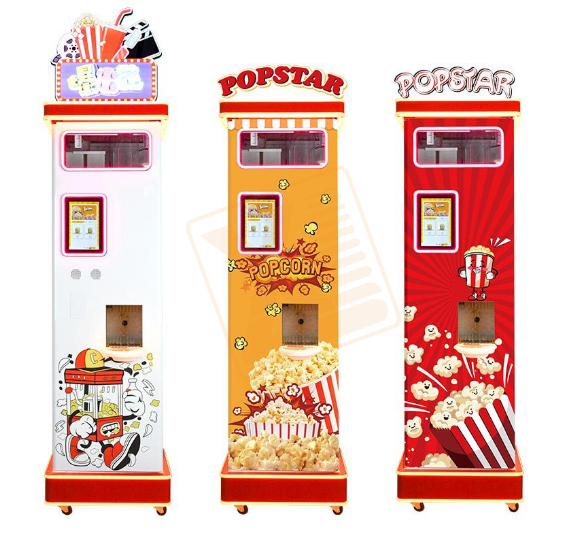 Popcorn Vending Machine - เครื่องขายป๊อปคอร์นหยอดเหรียญสำหรับสวนสนุก สนามบิน ศูนย์การค้า และการใช้งานเชิงพาณิชย์
