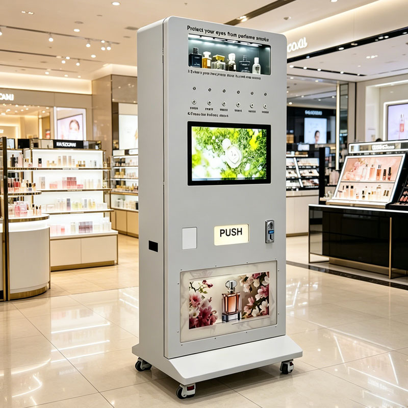 Popcorn Vending Machine - ตู้จำหน่ายน้ำหอมแบบสเปรย์ ระบบไร้เงินสด สำหรับขายตัวอย่างและขวดเต็ม ขายส่ง ปรับแต่งได้