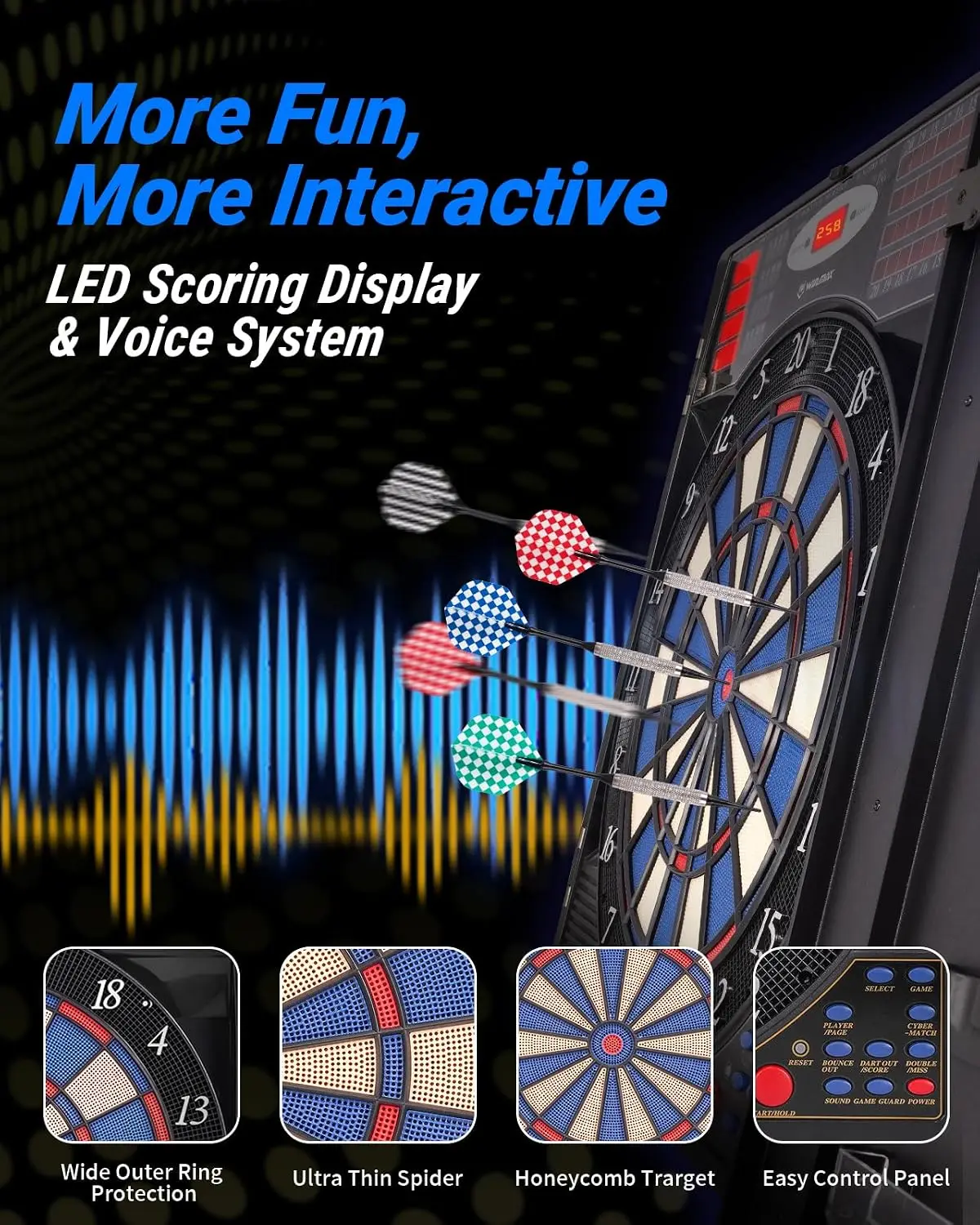 ชุดตู้เก็บกระดานปาเป้าอิเล็กทร - Electronic Dartboard Cabinet บทวิจารณ์และราคา