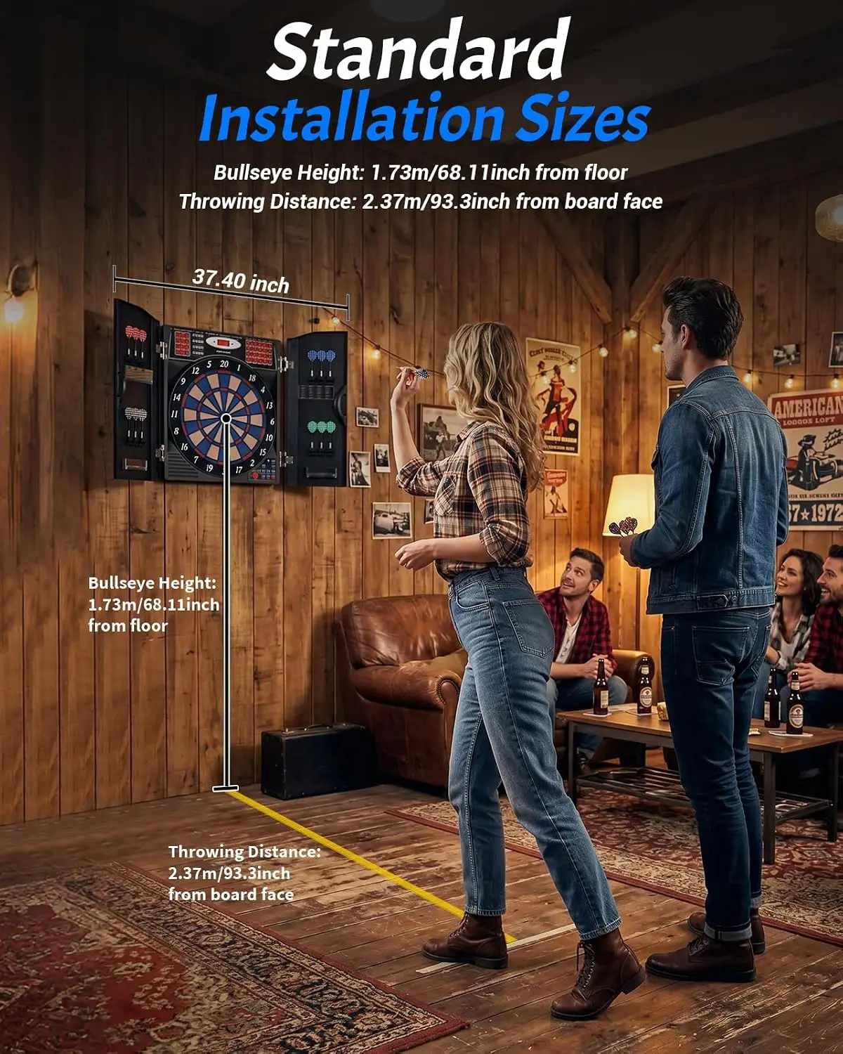 ชุดตู้เก็บกระดานปาเป้าอิเล็กทร - Electronic Dartboard Cabinet บทวิจารณ์และราคา